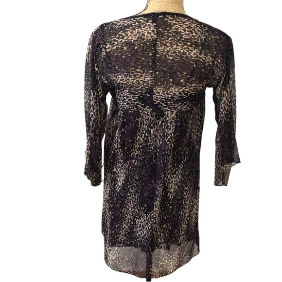 NANETTE Lapore 100% Silk Purple Splash Tunic Sustainable Size 2 - Picture 4 of 8